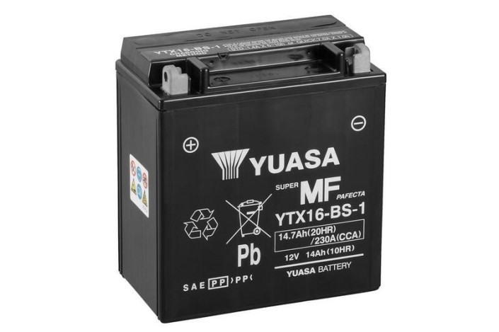 Batterie YUASA sans entretien avec pack acide - YTX16-BS-1