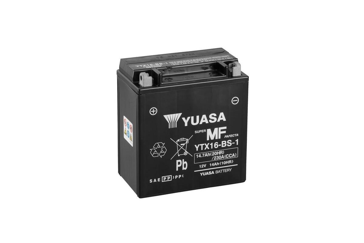 Batterie YUASA sans entretien avec pack acide - YTX16-BS-1
