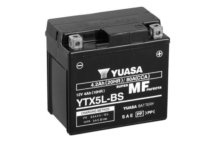 Batterie YUASA sans entretien avec pack acide - YTX5L-BS