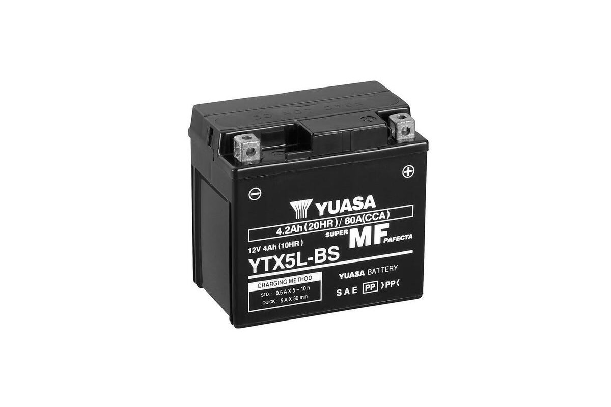 Batterie YUASA sans entretien avec pack acide - YTX5L-BS