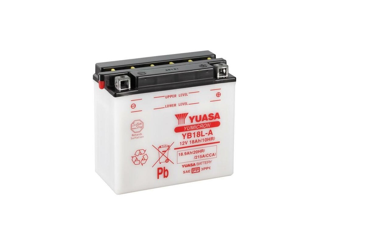 Batterie YUASA conventionnelle sans pack acide - YB18L-A Batterie YUASA conventionnelle sans pack acide - YB18L-A