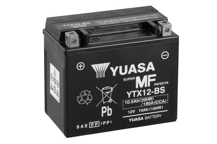 Batterie YUASA sans entretien avec pack acide - YTX12-BS