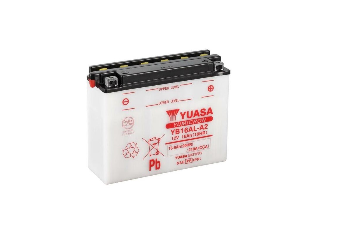 Batterie YUASA conventionnelle sans pack acide - YB16AL-A2