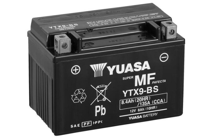Batterie YUASA sans entretien avec pack acide - YTX9-BS