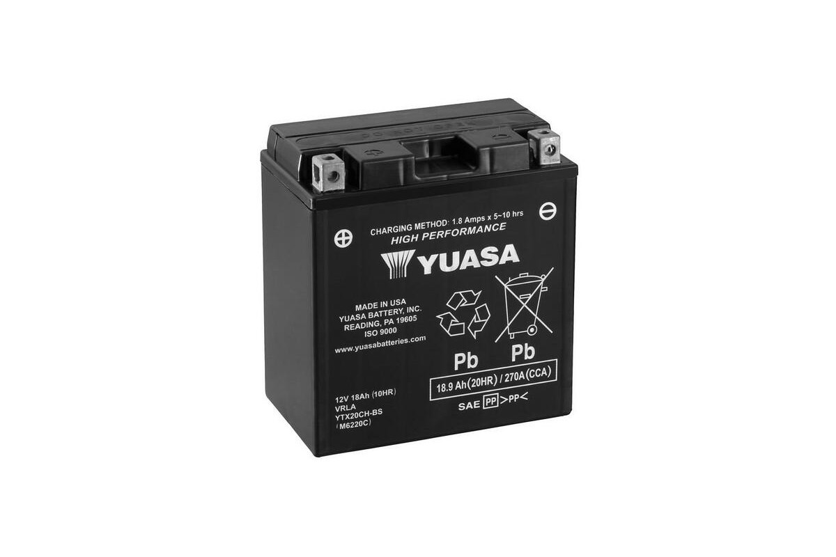 Batterie YUASA sans entretien avec pack acide - YTX20CH-BS