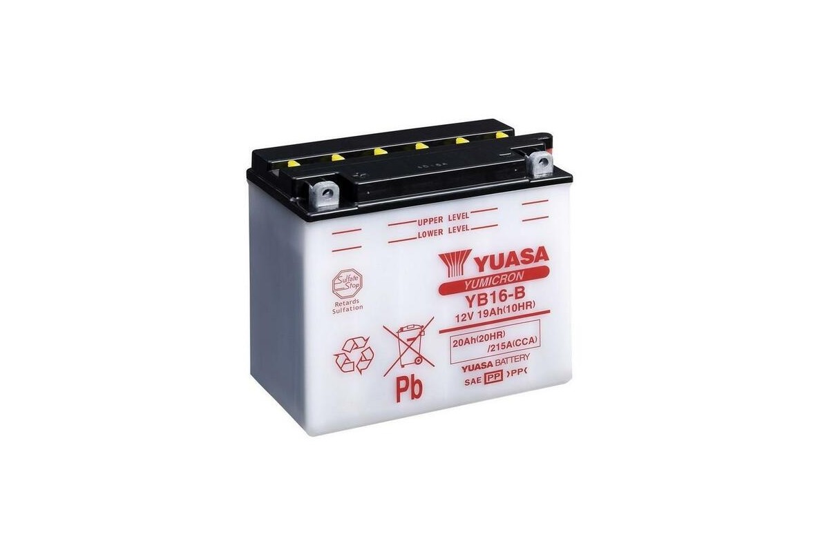 Batterie YUASA conventionnelle sans pack acide - YB16-B Batterie YUASA conventionnelle sans pack acide - YB16-B
