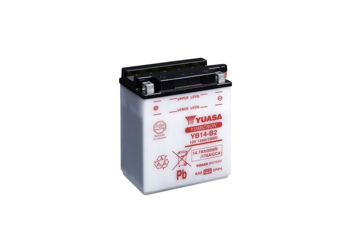 Batterie YUASA conventionnelle sans pack acide - YB14-B2