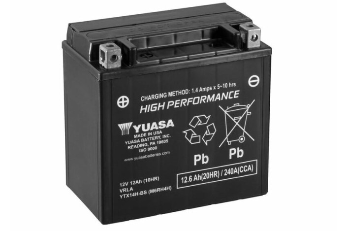 Batterie YUASA sans entretien avec pack acide - YTX14H-BS