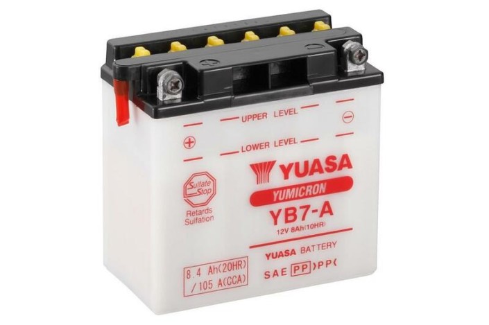 Batterie YUASA conventionnelle sans pack acide - YB7-A