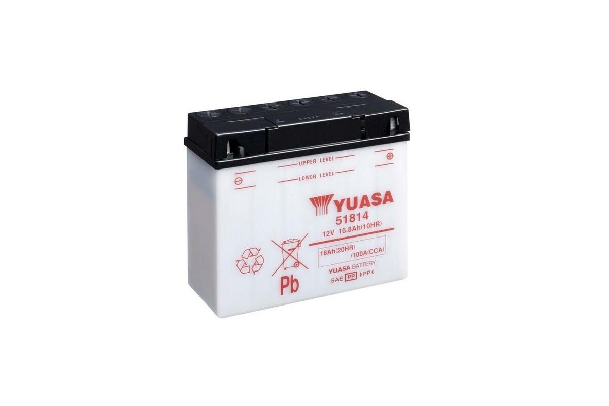 Batterie YUASA conventionnelle sans pack acide - 51814 Batterie YUASA conventionnelle sans pack acide - 51814