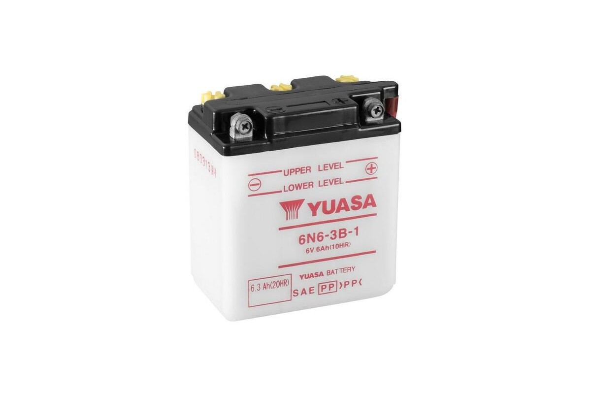 Batterie YUASA conventionnelle sans pack acide - 6N6-3B-1 Batterie YUASA conventionnelle sans pack acide - 6N6-3B-1