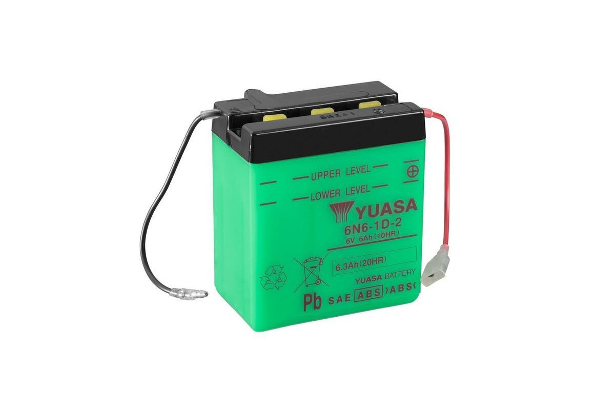 Batterie YUASA conventionnelle sans pack acide - 6N6-1D-2 Batterie YUASA conventionnelle sans pack acide - 6N6-1D-2