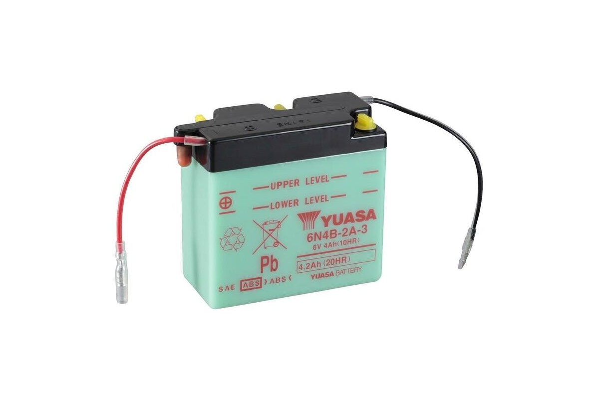 Batterie YUASA conventionnelle sans pack acide - 6N4B-2A-3 Batterie YUASA conventionnelle sans pack acide - 6N4B-2A-3