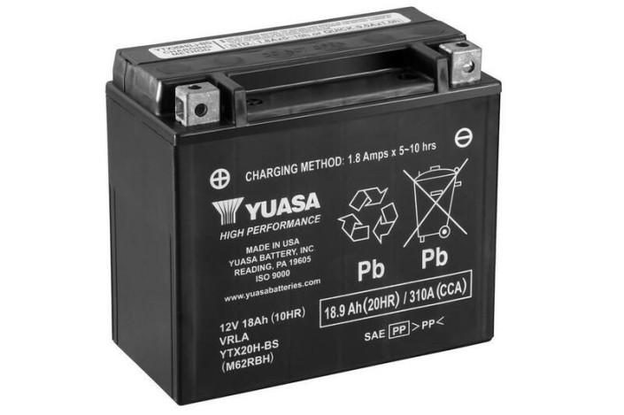 Batterie YUASA sans entretien avec pack acide - YTX20H-BS