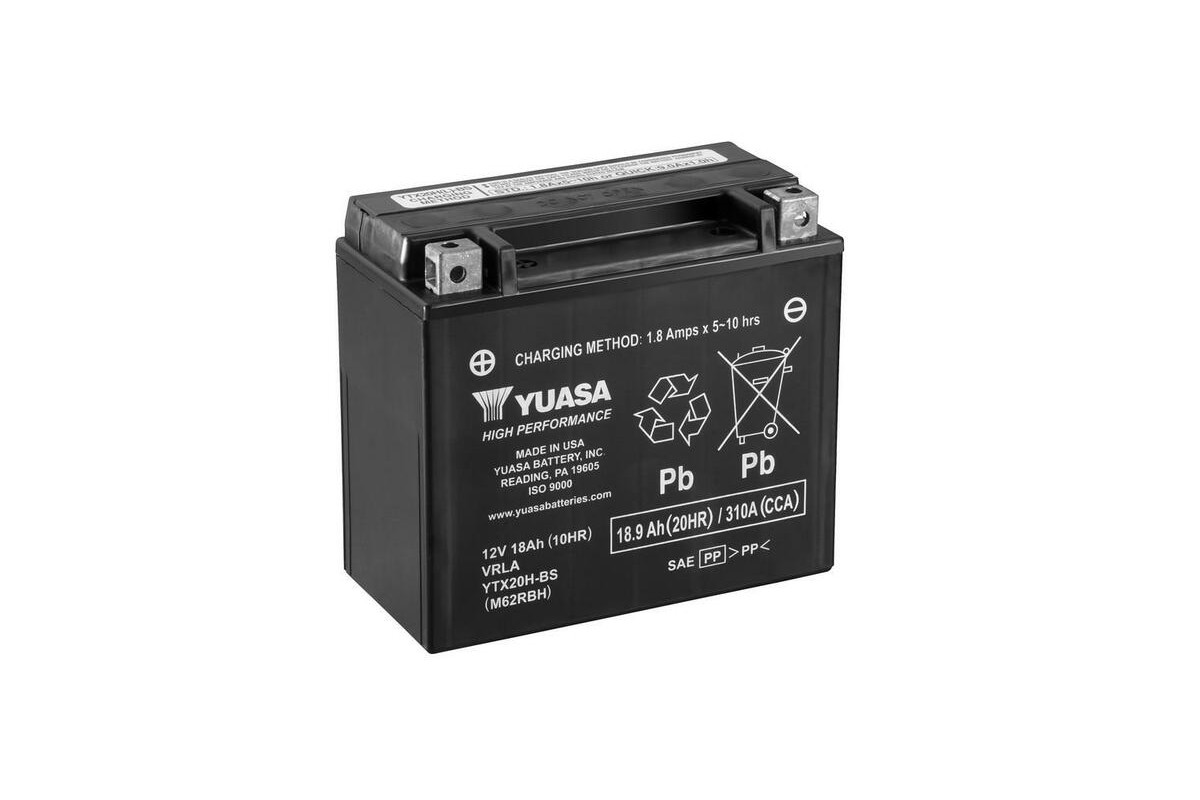 Batterie YUASA sans entretien avec pack acide - YTX20H-BS