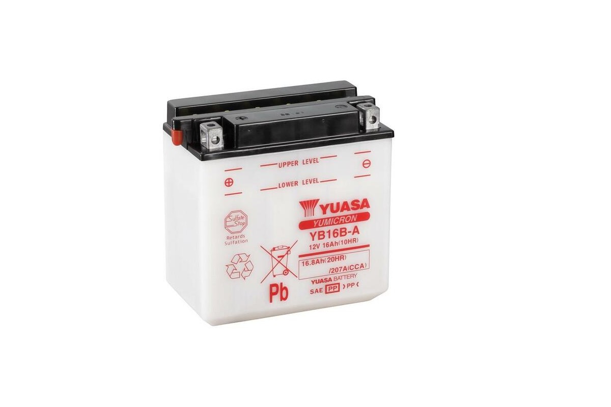 Batterie YUASA conventionnelle sans pack acide - YB16B-A Batterie YUASA conventionnelle sans pack acide - YB16B-A