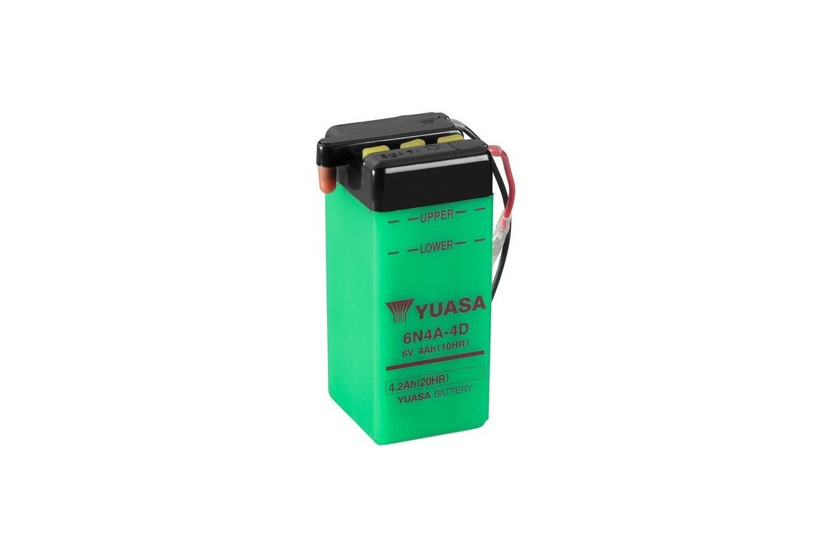 Batterie YUASA conventionnelle sans pack acide - 6N4A-4D Batterie YUASA conventionnelle sans pack acide - 6N4A-4D