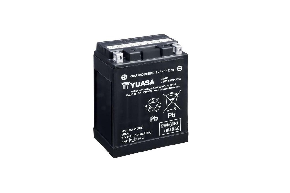 Batterie YUASA sans entretien avec pack acide - YTX14AH-BS