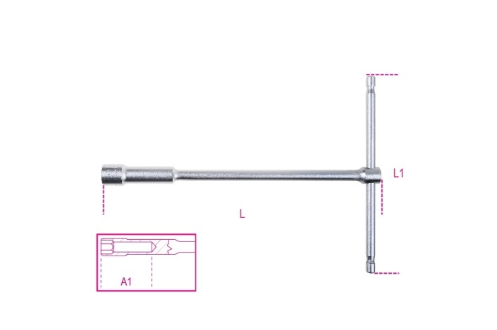 Clé à béquille simple avec douille profonde 6 pans BETA - 13mm