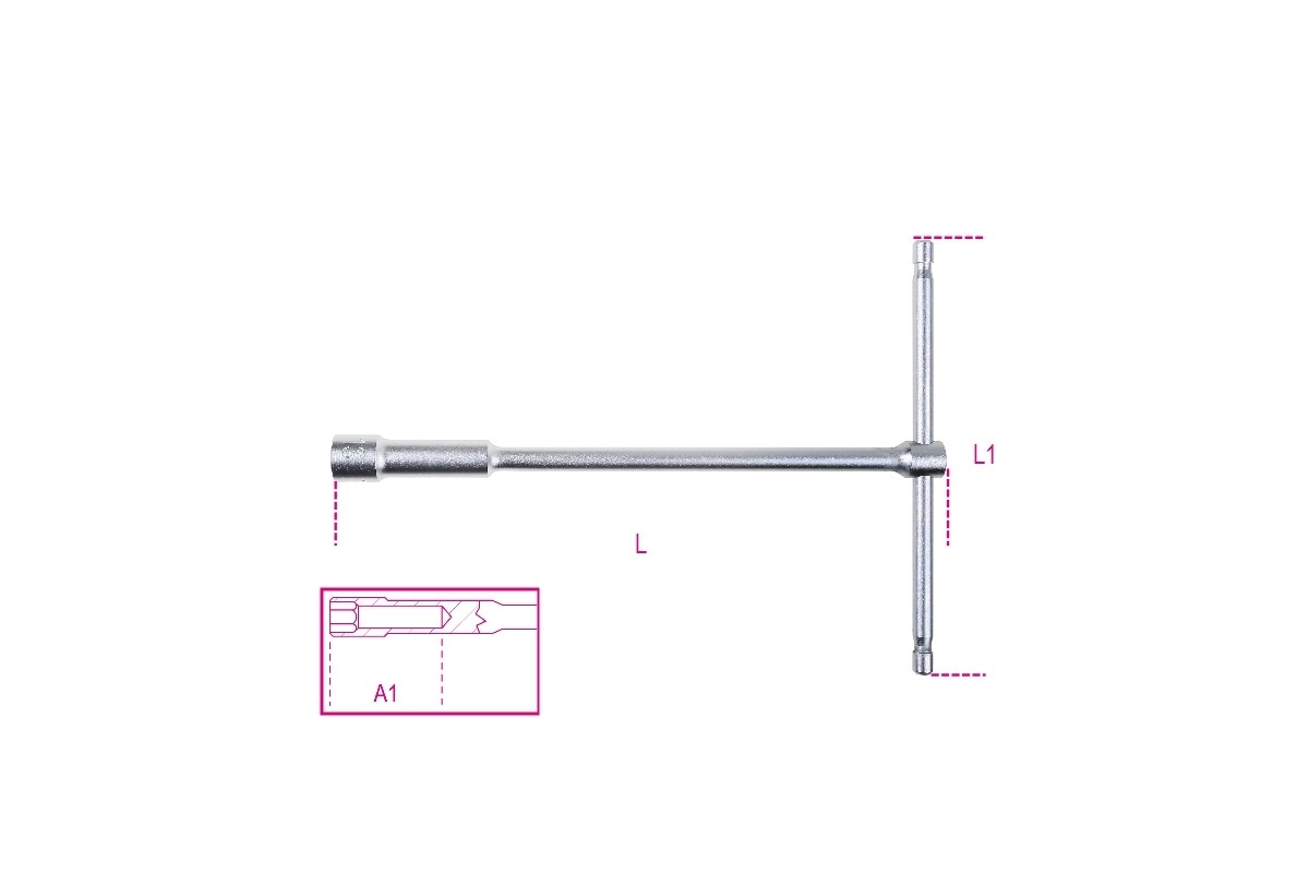 Clé à béquille simple avec douille profonde 6 pans BETA - 13mm