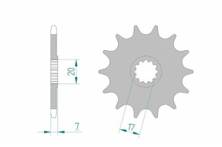 Kit chaîne AFAM A420M 11/58 - Couronne arrière standard Type 92115