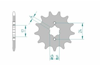Kit chaîne AFAM A420M 11/53 - Couronne arrière standard Type 41100
