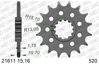 Kit chaîne AFAM 520XSR 43/15 super renforcé - couronne ultra-light anodisé dur 13814
