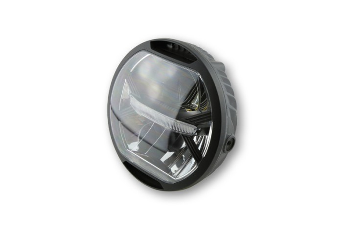KOSO LED Headlight, Black, Side Mount
