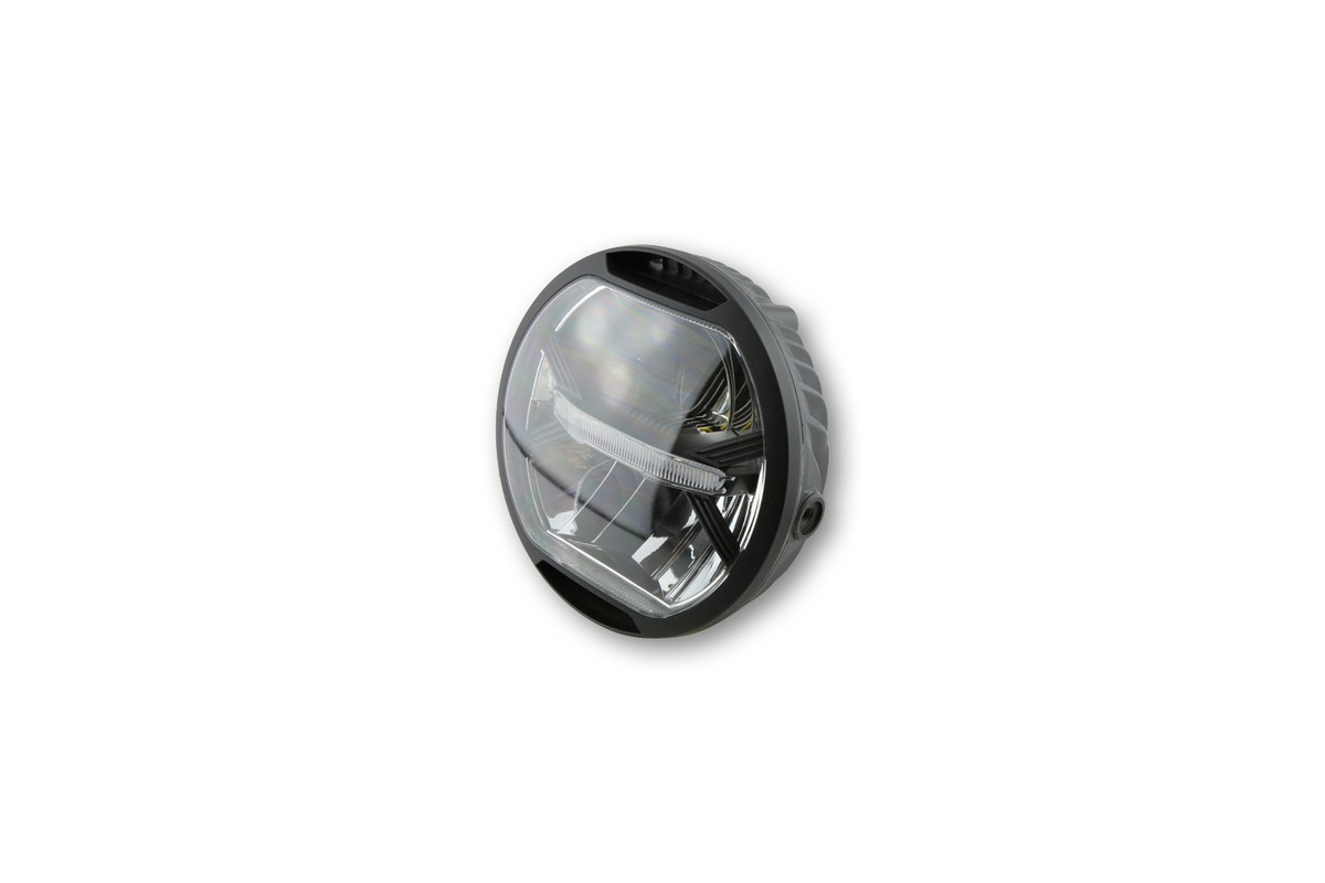KOSO LED Headlight, Black, Side Mount