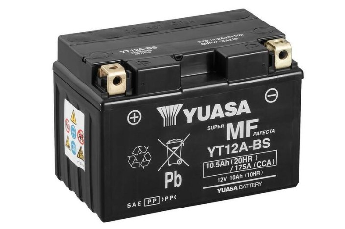 Batterie YUASA sans entretien avec pack acide - YT12A-BS