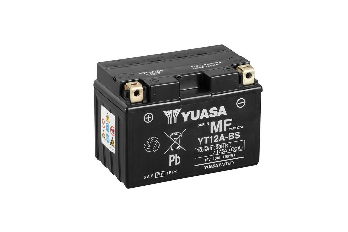 Batterie YUASA sans entretien avec pack acide - YT12A-BS Batterie YUASA sans entretien avec pack acide - YT12A-BS
