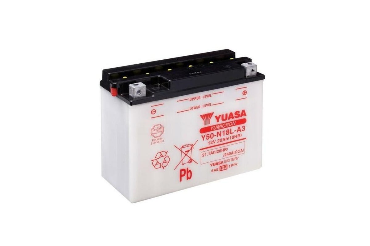 Batterie YUASA conventionnelle sans pack acide - Y50-N18L-A3 Batterie YUASA conventionnelle sans pack acide - Y50-N18L-A3
