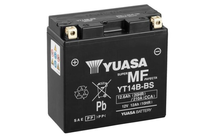 Batterie YUASA sans entretien avec pack acide - YT14B-BS