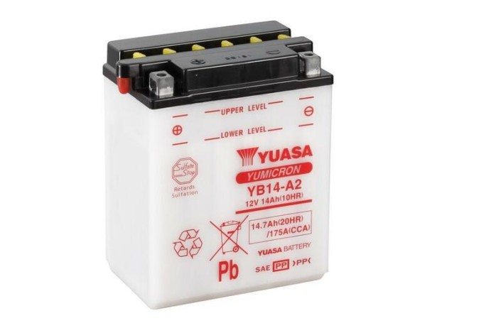 Batterie YUASA conventionnelle sans pack acide - YB14-A2