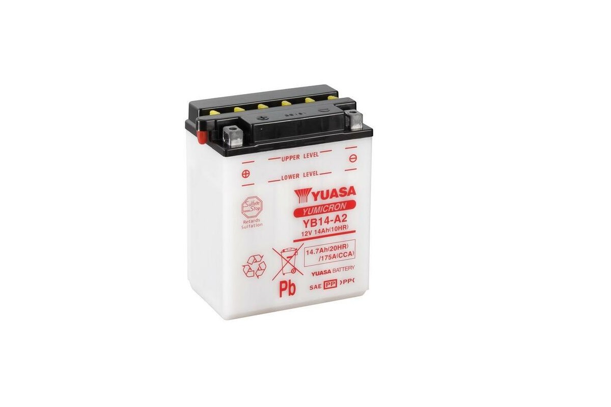 Batterie YUASA conventionnelle sans pack acide - YB14-A2