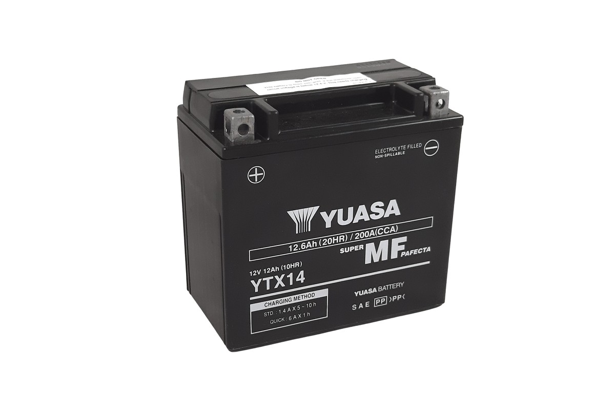 Batterie YUASA W/C sans entretien activée usine - YTX14 FA