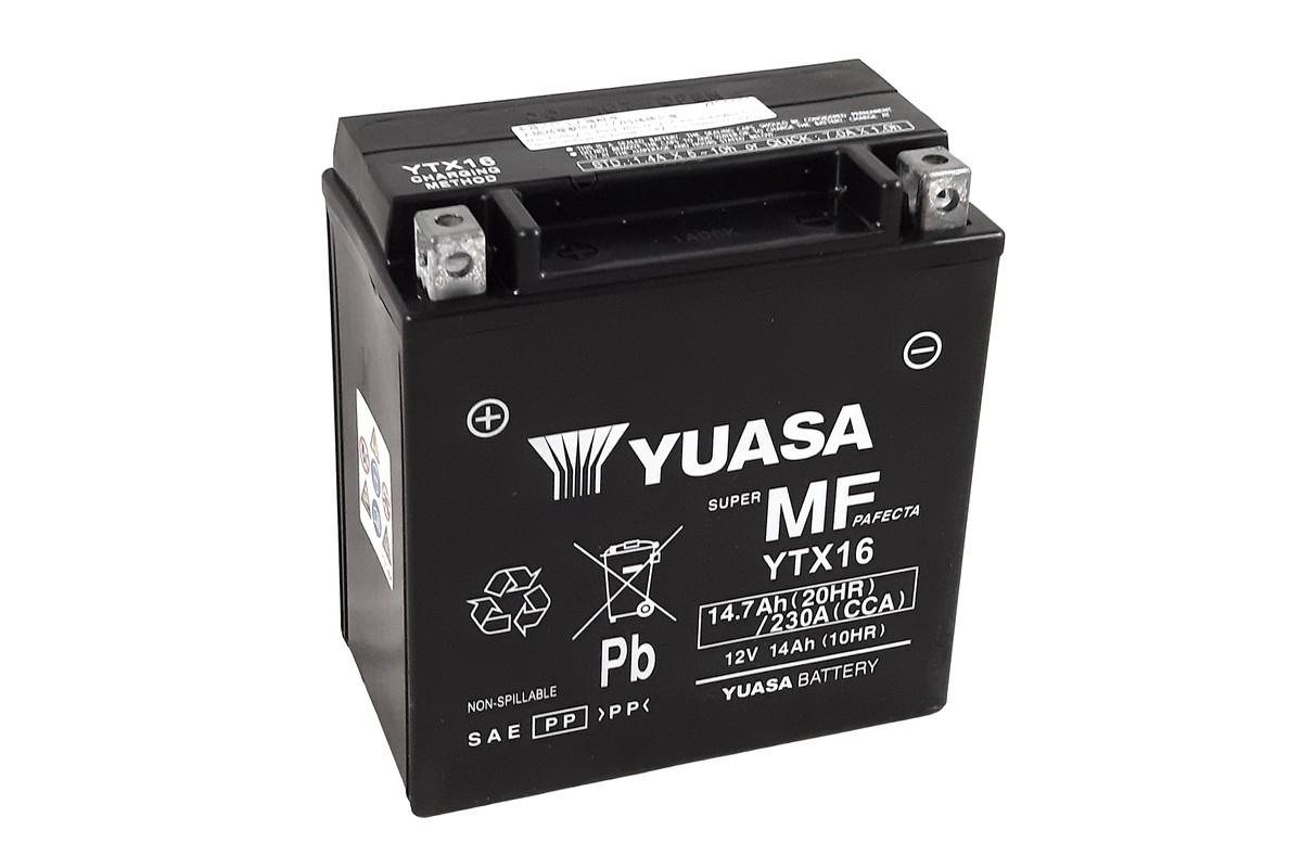 Batterie YUASA W/C sans entretien activée usine - YTX16 FA