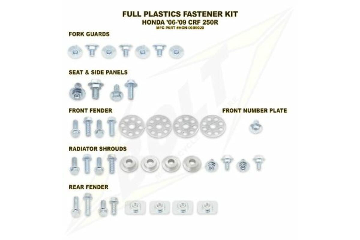 Kit vis complet de plastiques Bolt Honda CR125/250