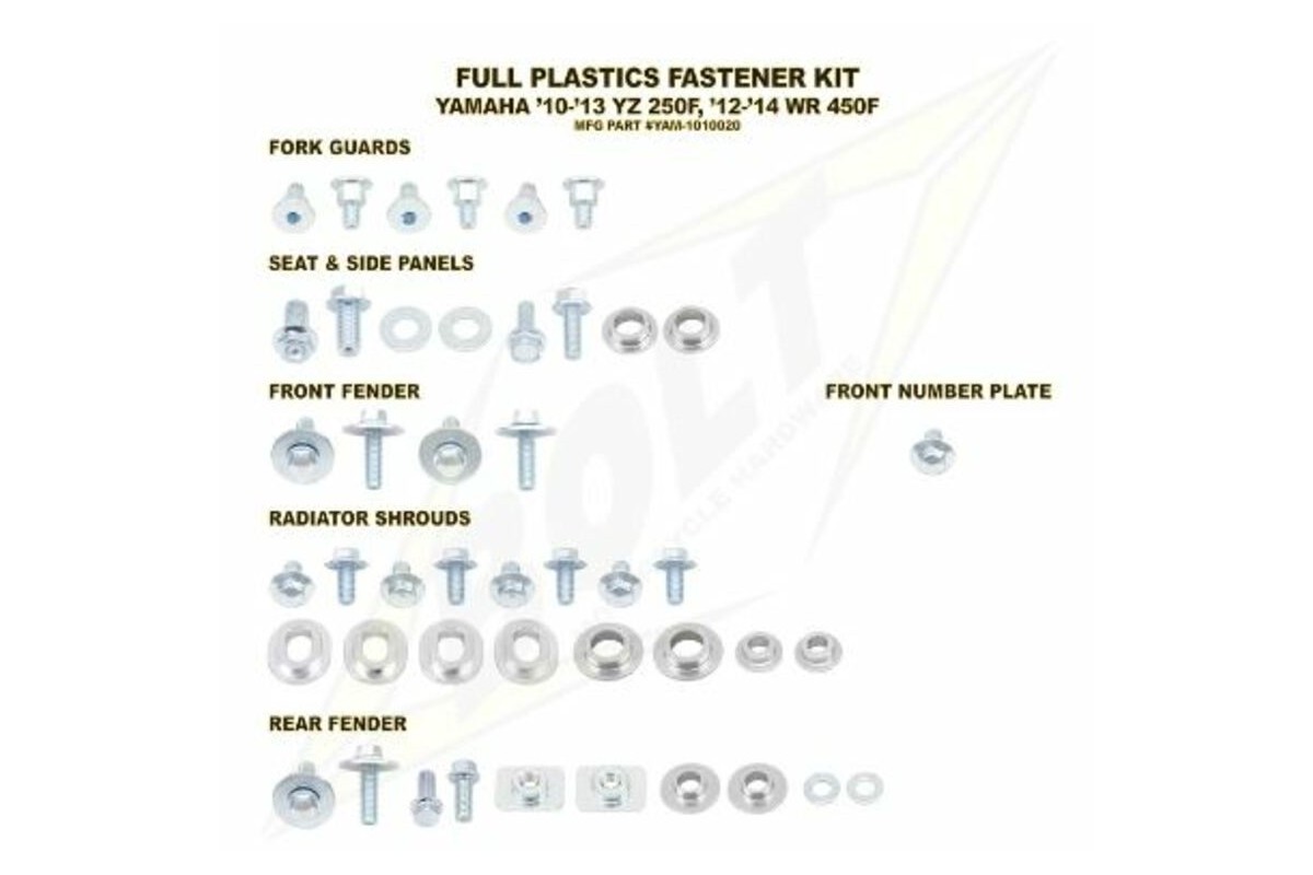 Kit vis complet de plastiques Bolt Yamaha YZ250F/WR450F