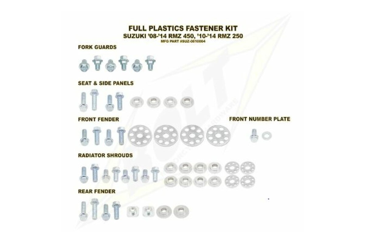 Kit vis complet de plastiques Bolt Suzuki RM-Z450/250