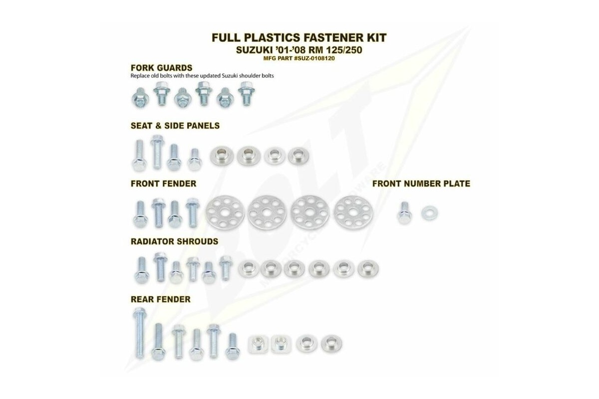 Kit vis complet de plastiques Bolt Suzuki RM125/250