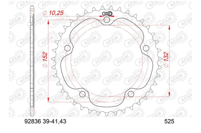 Couronne AFAM acier standard 92836 - 525