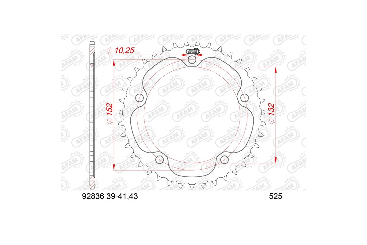 Couronne AFAM acier standard 92836 - 525