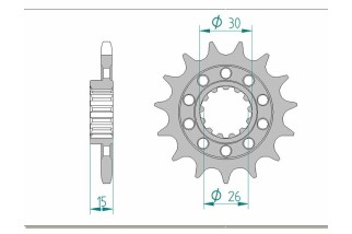 Kit chaîne AFAM 525XHR3 16/45 standard - couronne standard 164800