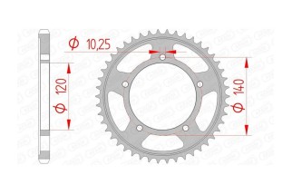 Kit chaîne AFAM 525XMR3 14/47 standard - couronne standard 14604