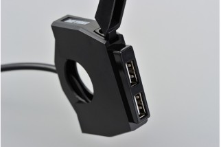 Alimentation USB type A DAYTONA Slim (2 entrées) - guidons Ø22,2/25,4