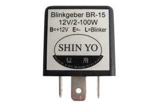 HIGHSIDER smart Flasher relay SY-02, 3-pole, 12 VDC, 1-100 Watt