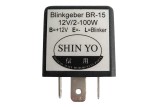 HIGHSIDER smart Flasher relay SY-02, 3-pole, 12 VDC, 1-100 Watt