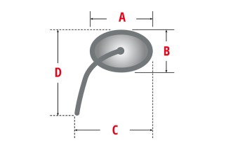 HIGHSIDER smart Handlebar mirror, round, long stem. right