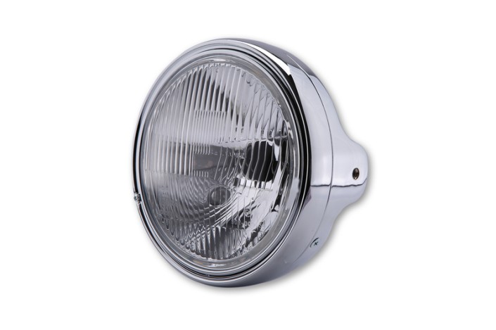 HIGHSIDER smart 7-inch LTD headlamp, H4 insert, side mounting, embossed glass, chrome-plated